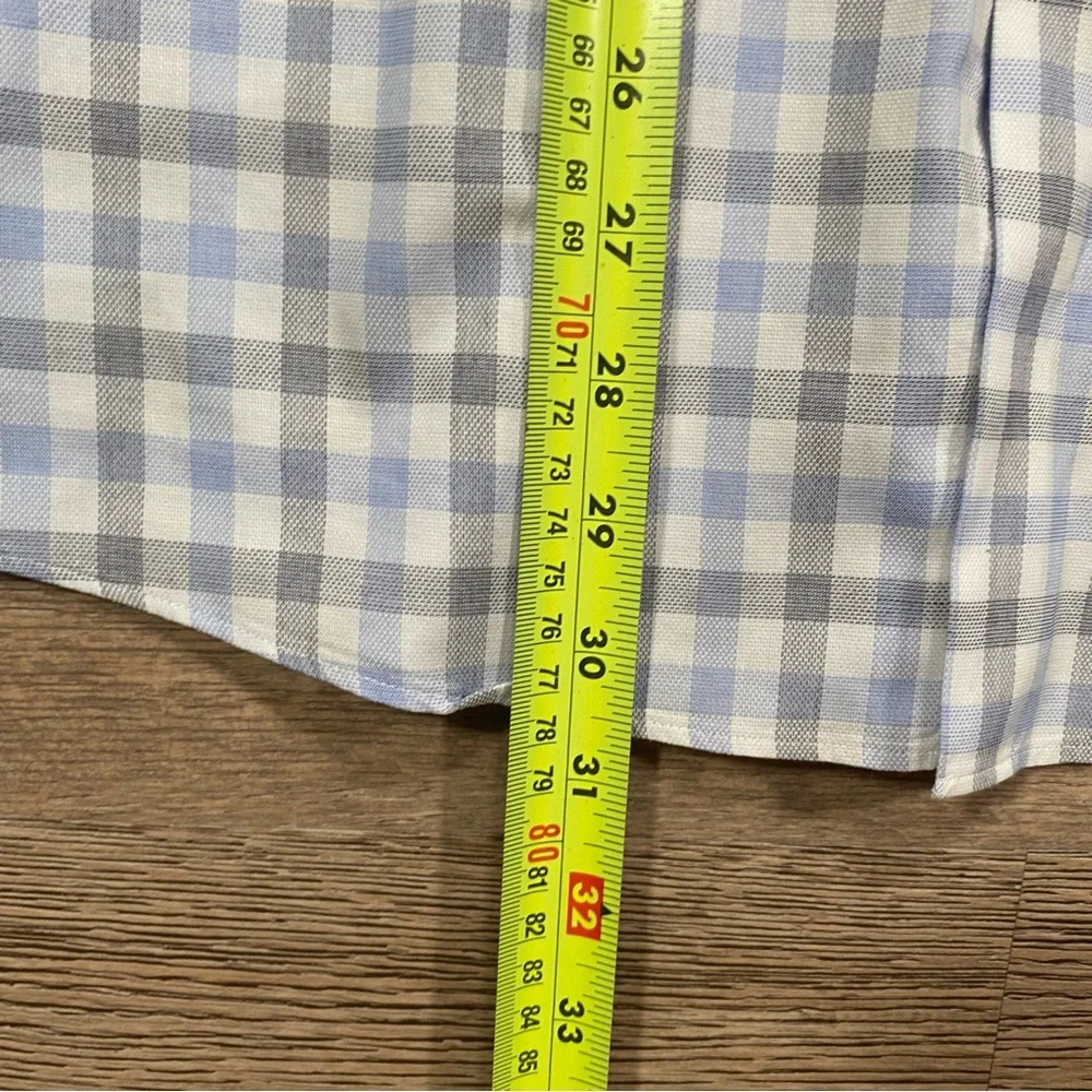 Hugo Boss Men's Dress Shirt Checkered Long Sleeve 16 1/2 34/35 Sharp Fit Blue - Picture 3 of 16